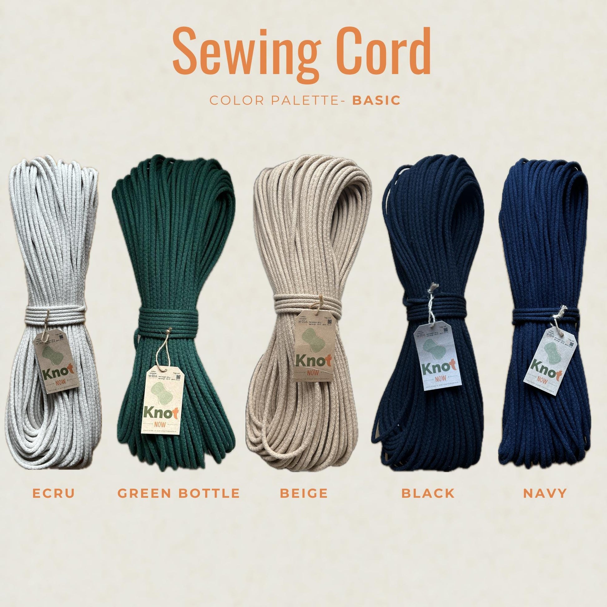 5mm  Khaki Cotton Sewing Cord