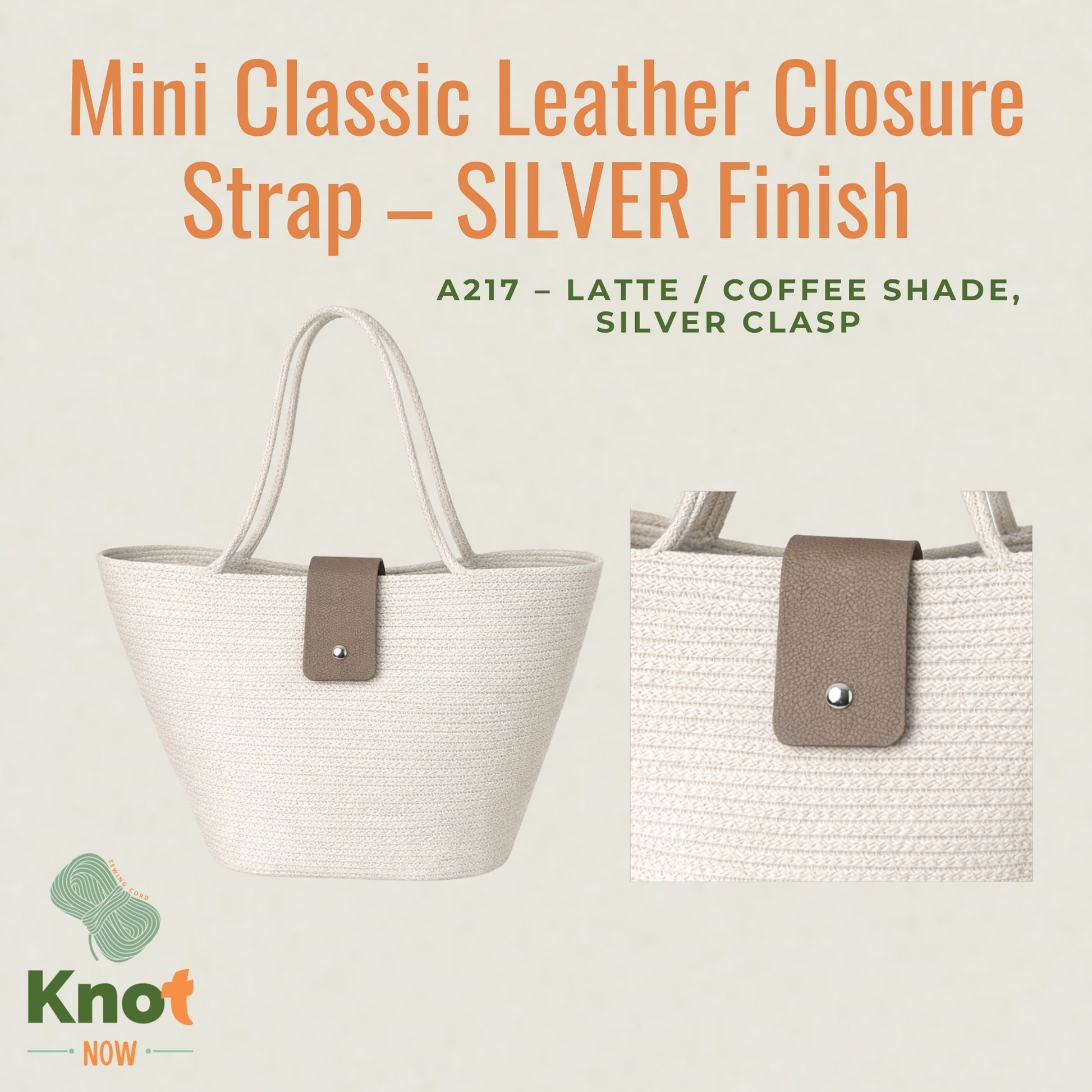 Mini Classic Leather Closure Strap – SILVER Finish