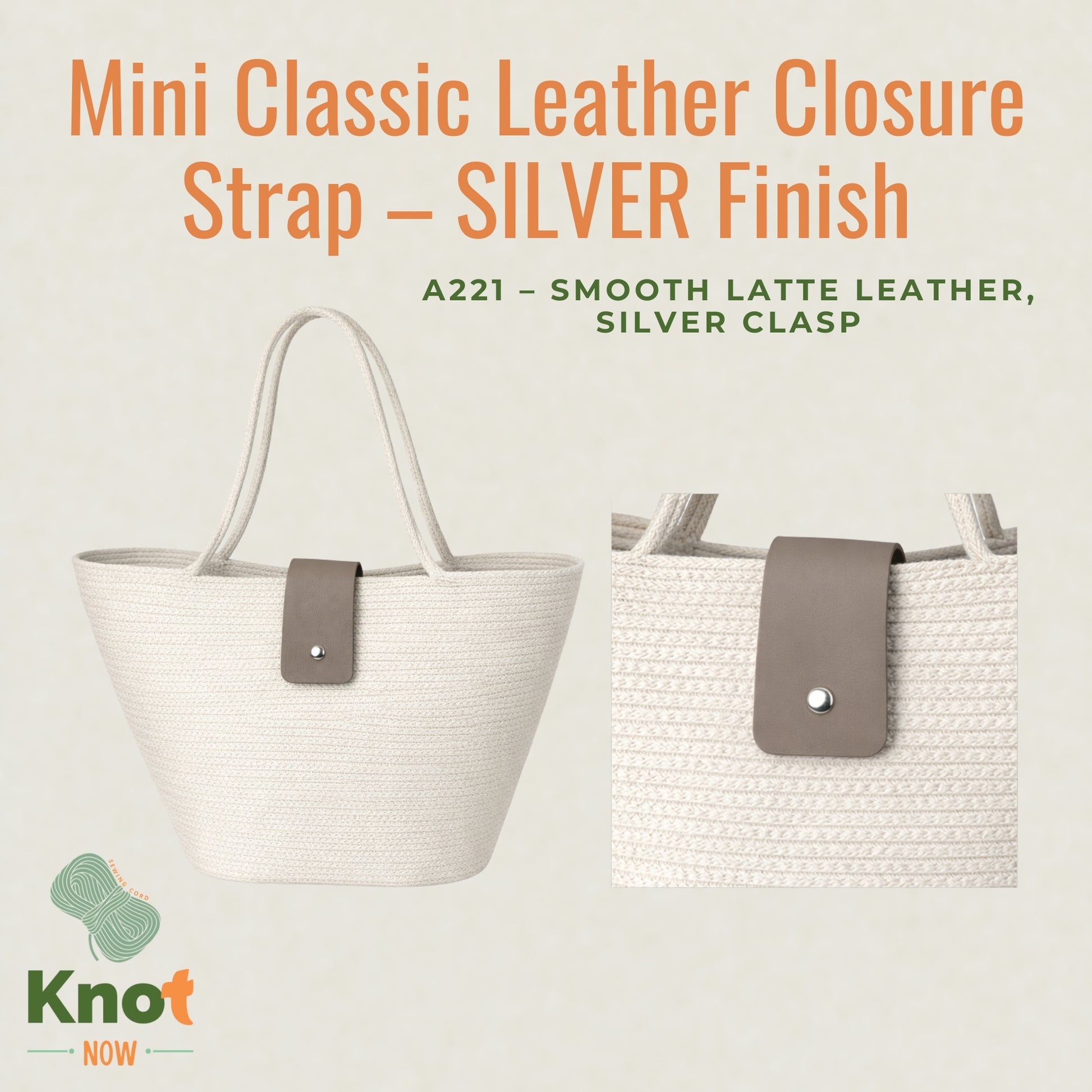 Mini Classic Leather Closure Strap – SILVER Finish