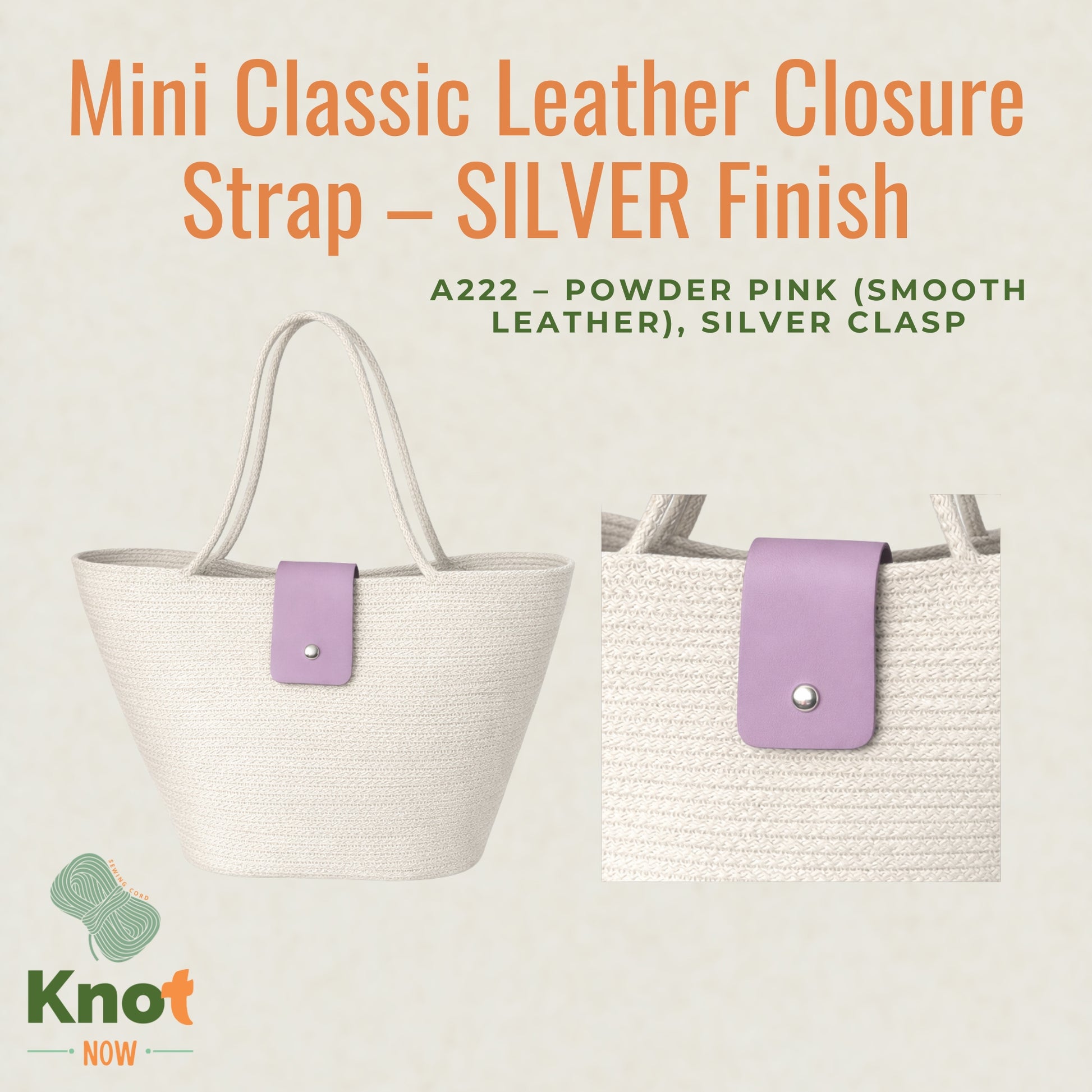 Mini Classic Leather Closure Strap – SILVER Finish