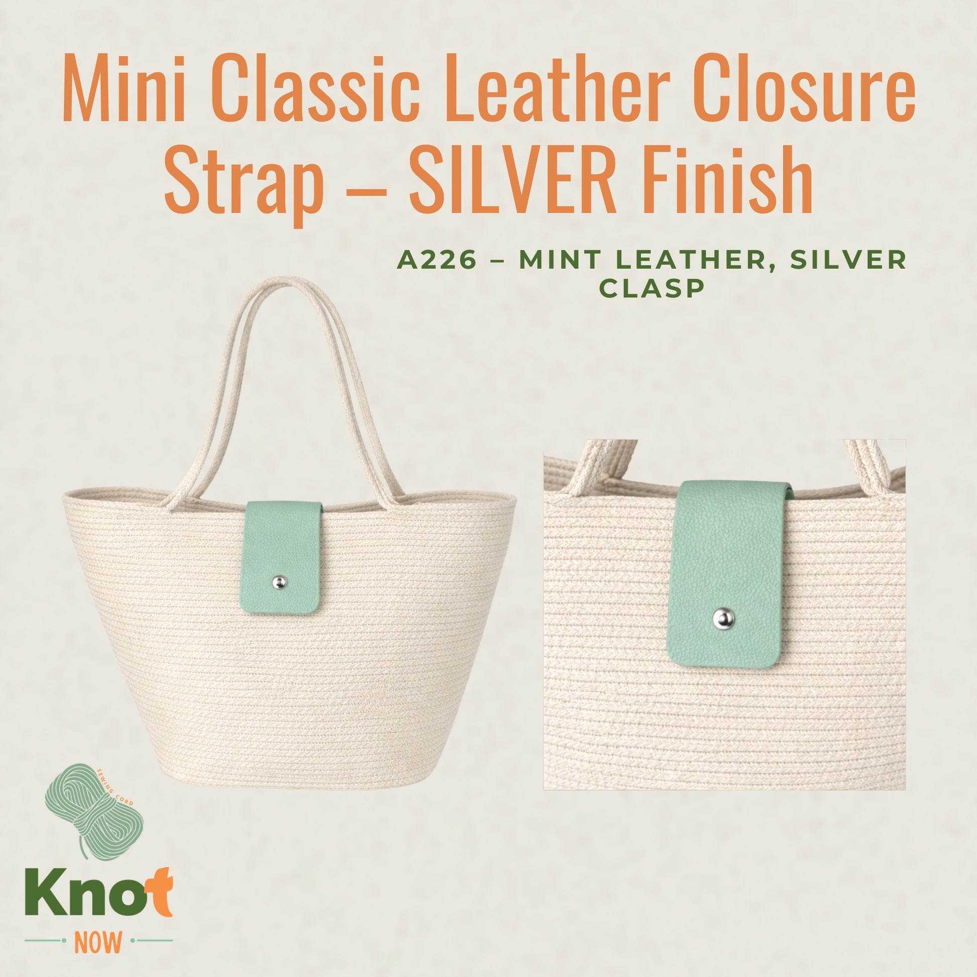 Mini Classic Leather Closure Strap – SILVER Finish
