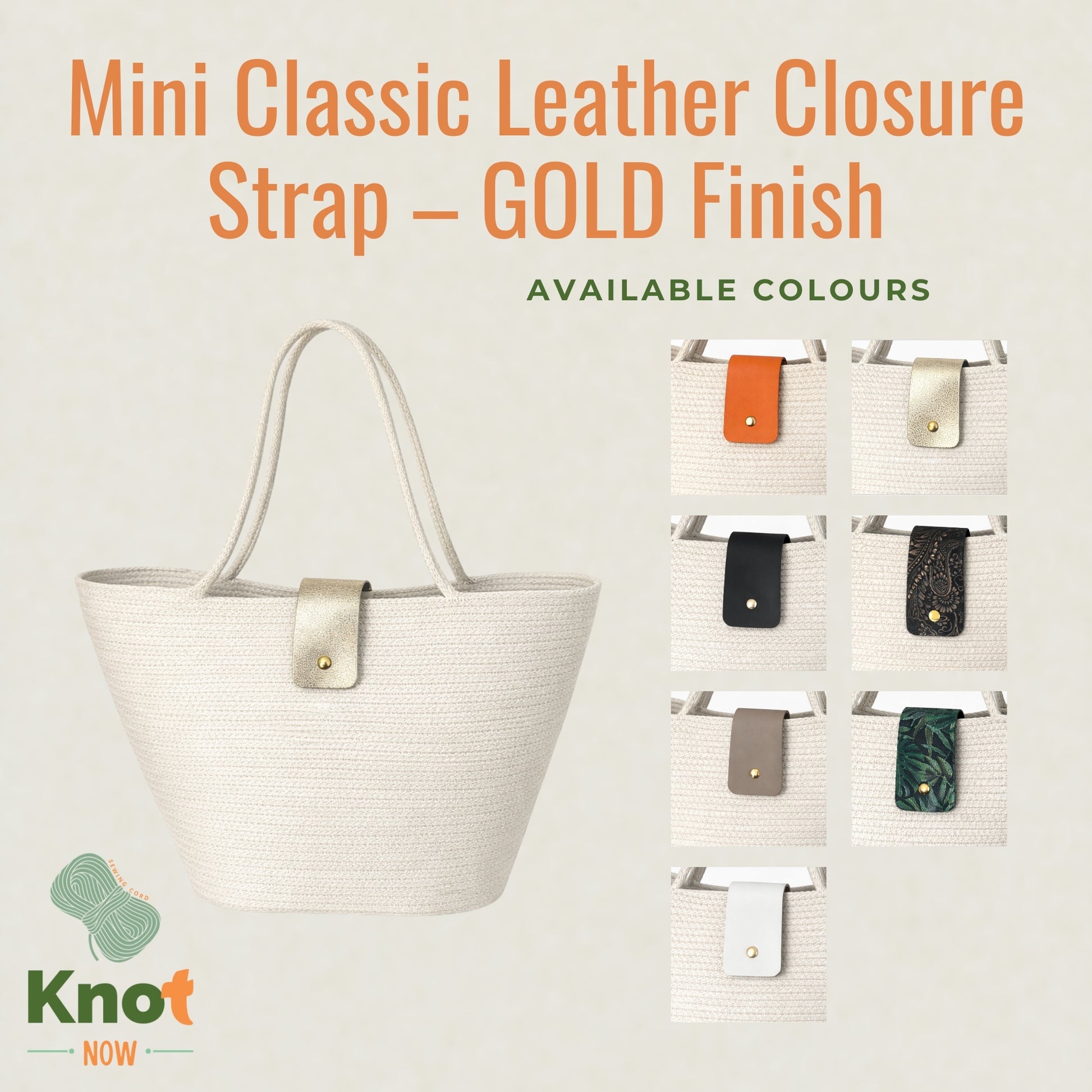 Mini Classic Leather Closure Strap – GOLD Finish