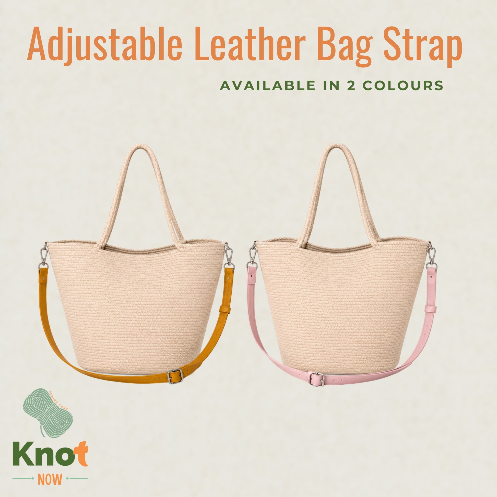 Adjustable Leather Bag Strap – Silver Hardware