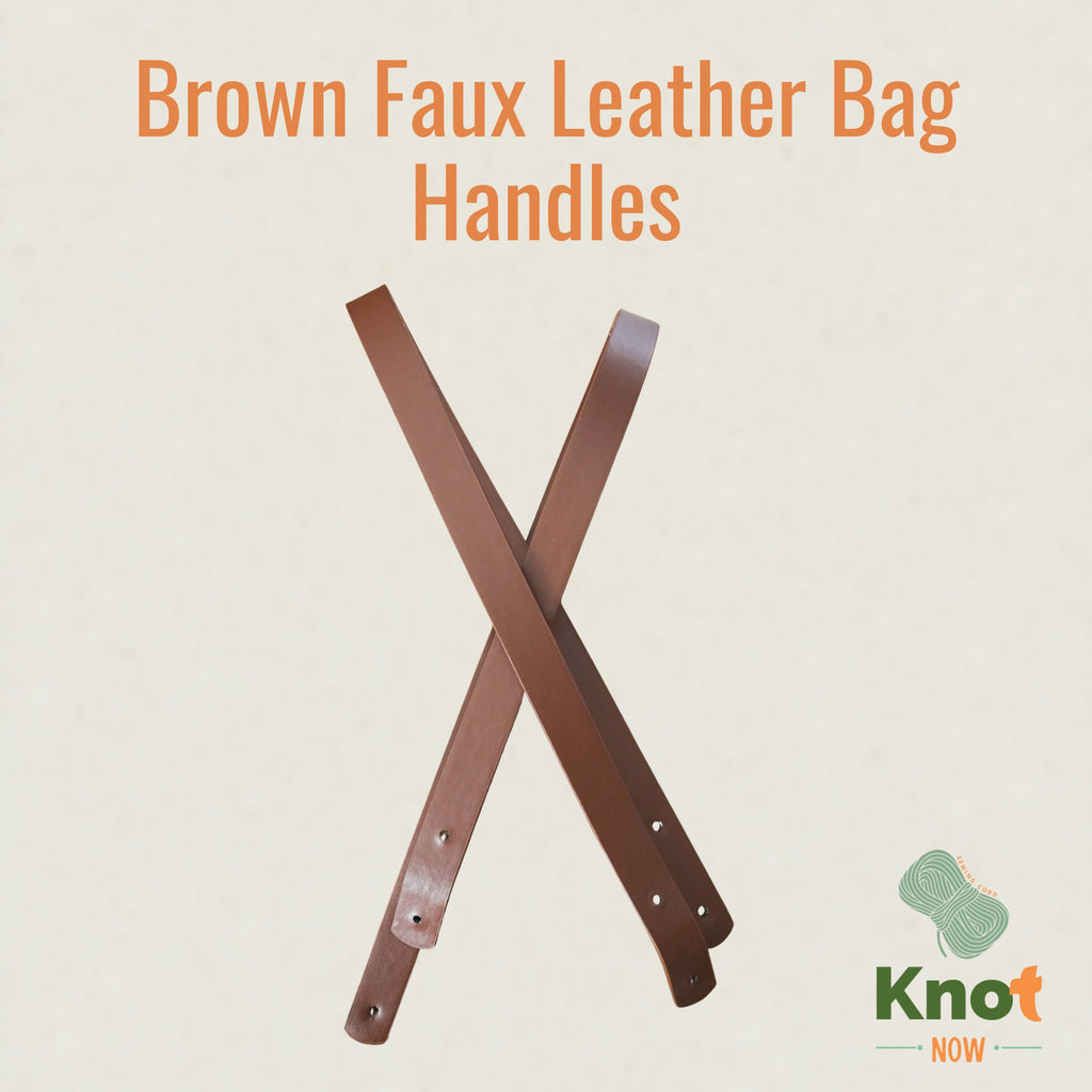 Brown Faux Leather Bag Handles
