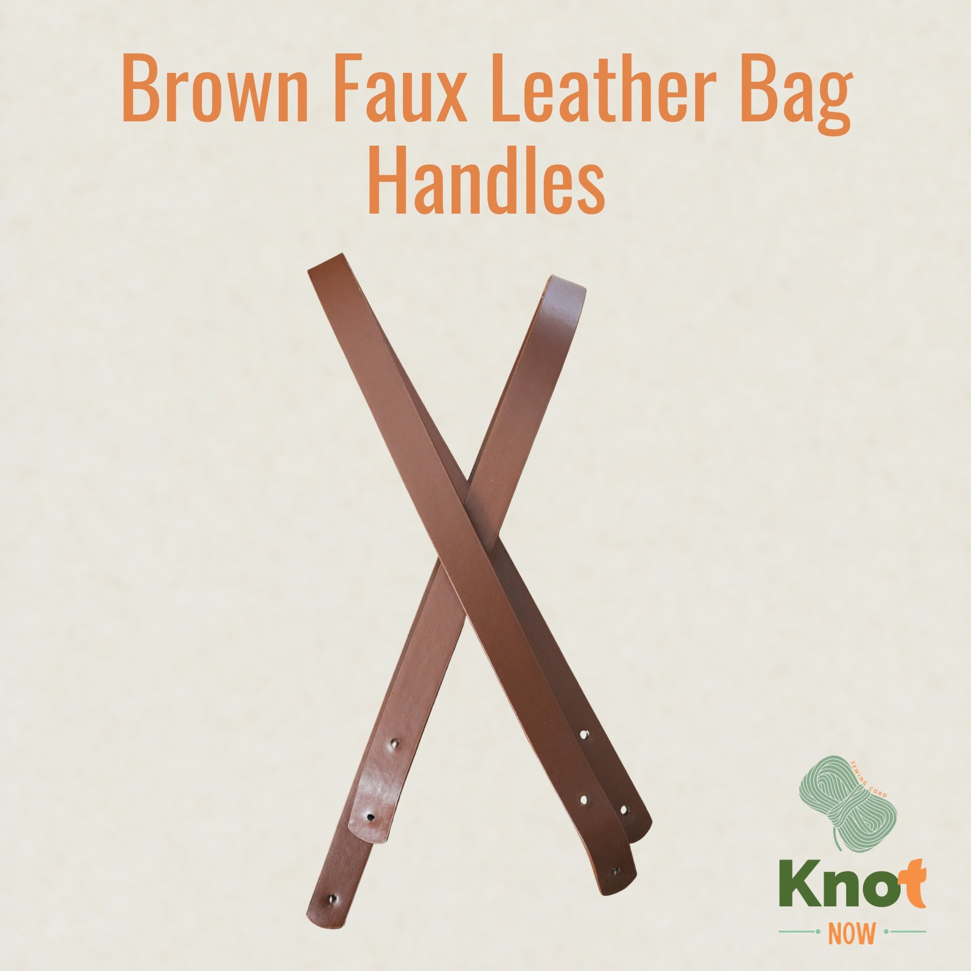 Brown Faux Leather Bag Handles