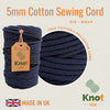5mm Navy Cotton Sewing Cord