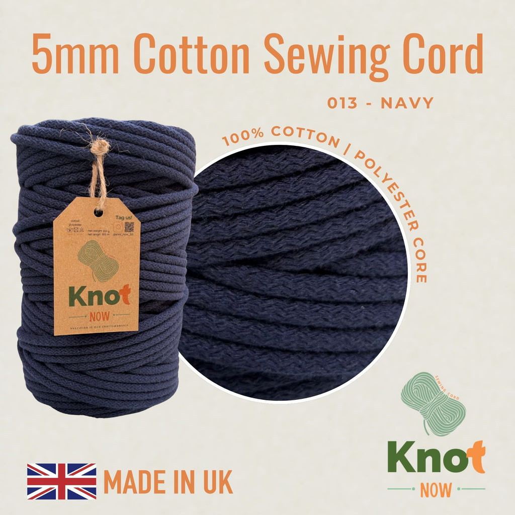5mm Navy Cotton Sewing Cord