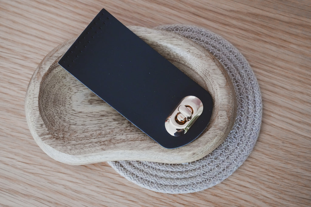 Small Faux Leather Bag Flap – Insert & Twist Lock Closure