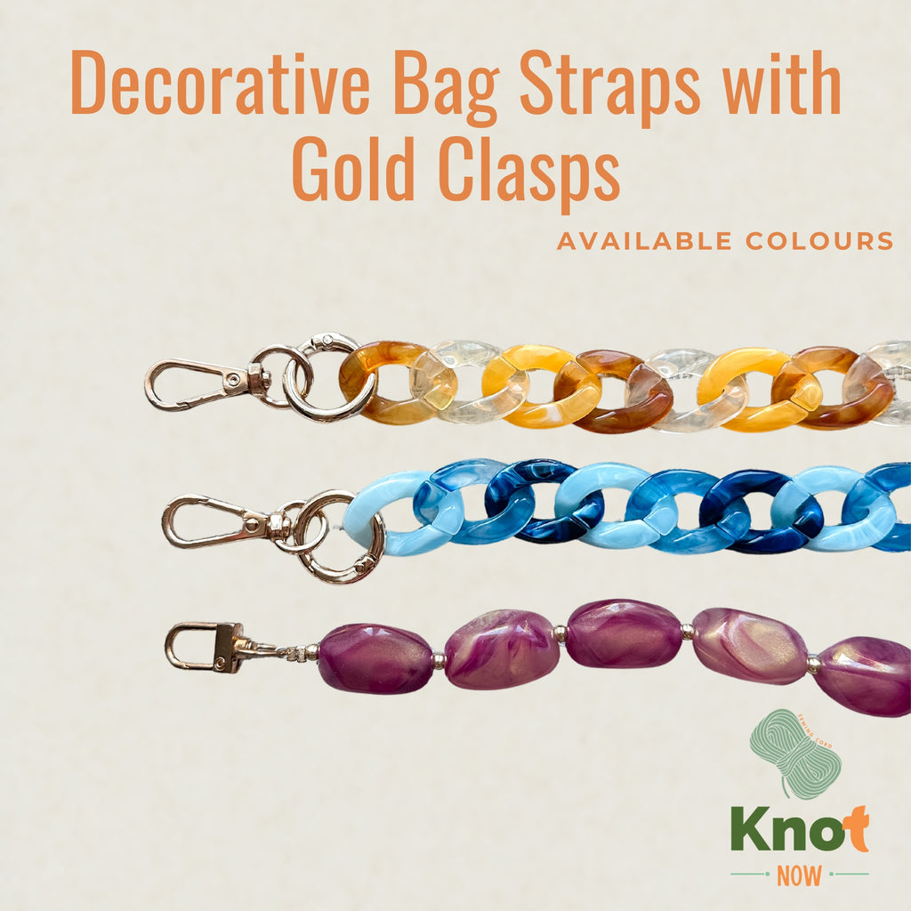 Decorative Bag Straps with Gold Clasps