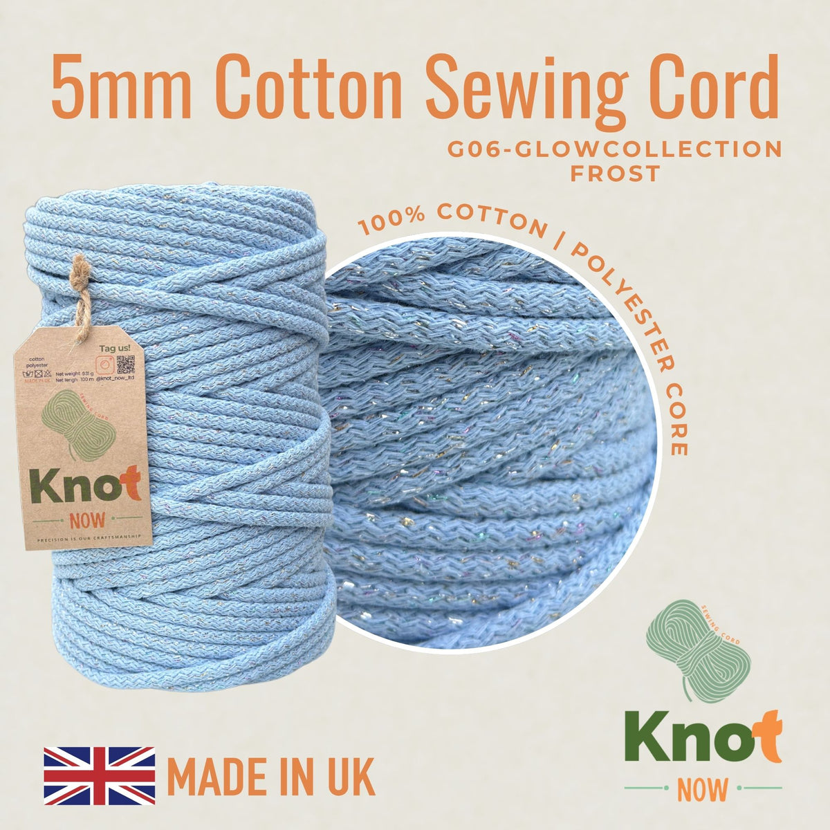 Frost Cotton Sewing Cord  Glow Collection