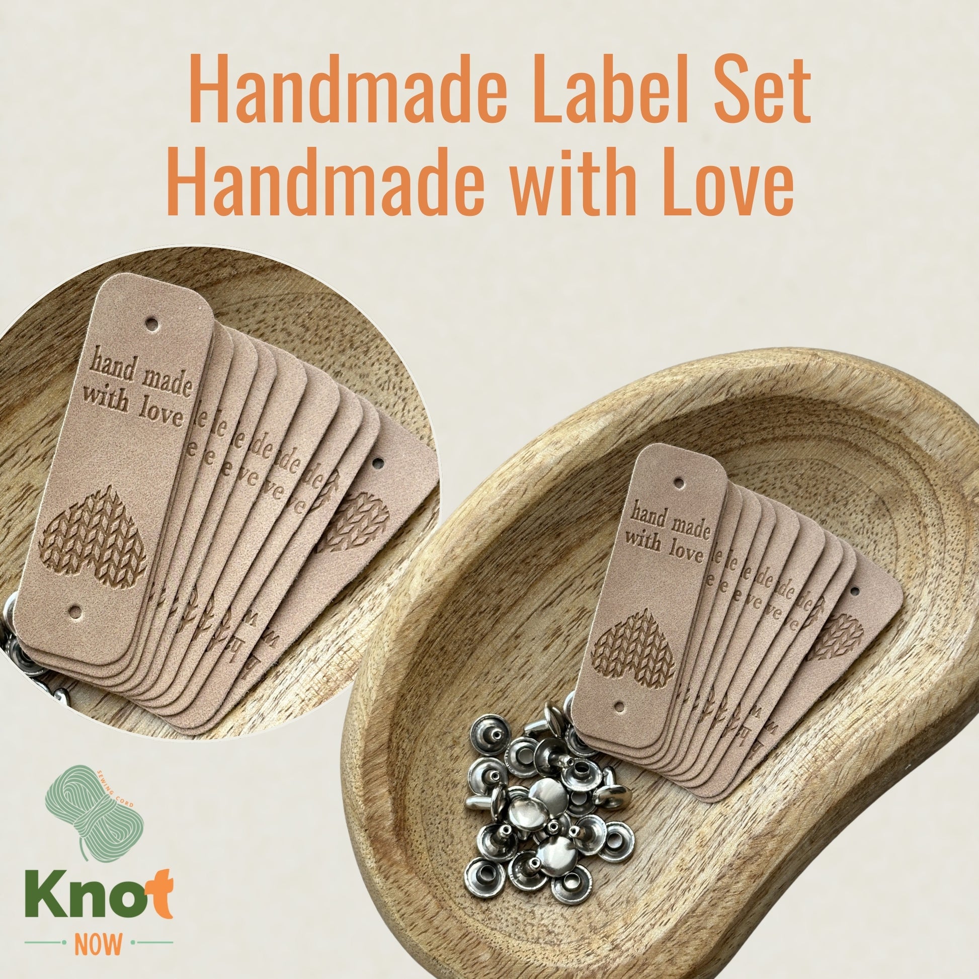 Faux Suede Handmade Label Set of 10 – Handmade with Love