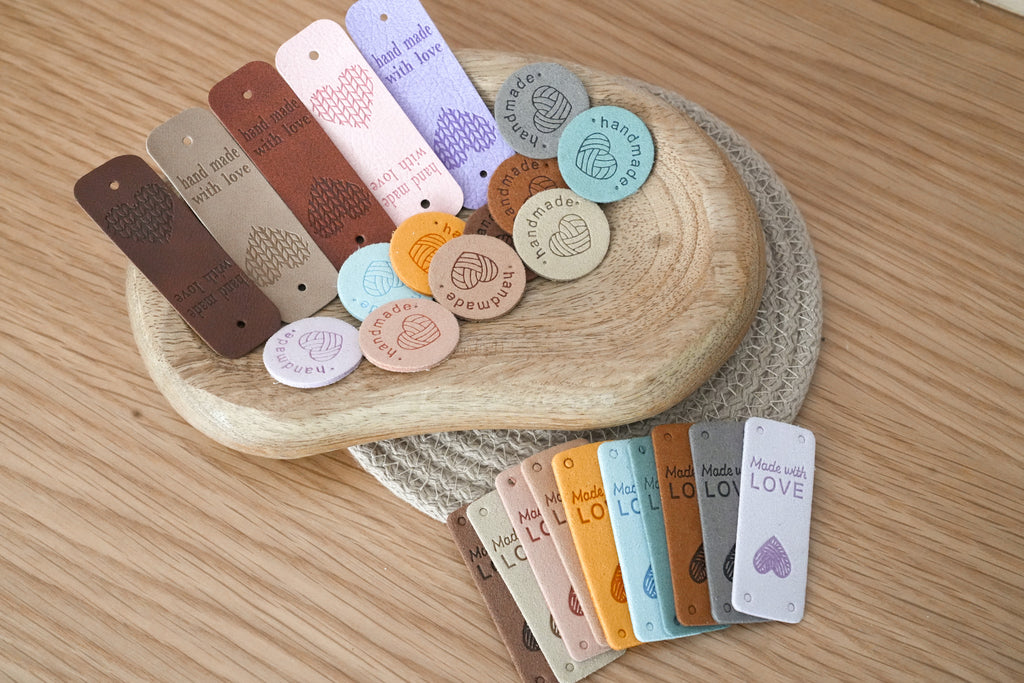 Soft Faux Leather Set Tags – Handmade