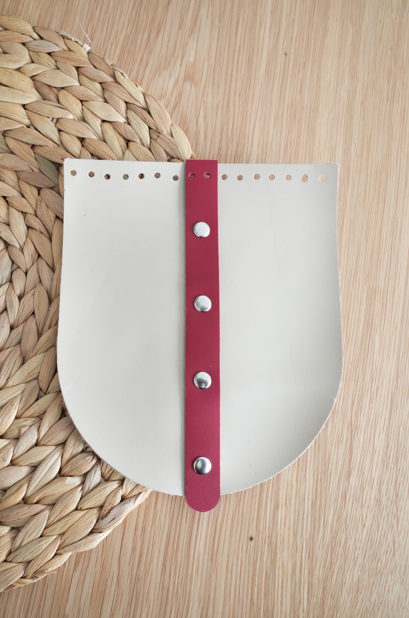 Soft Leather Bag Flaps with Centre Stripe