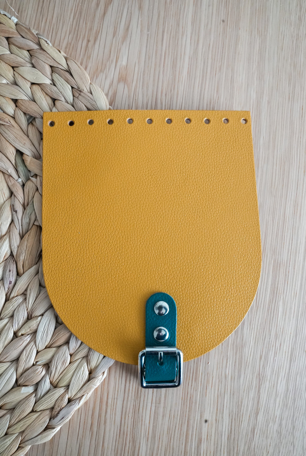 Small Leather Bag Flaps with Metal Snaps