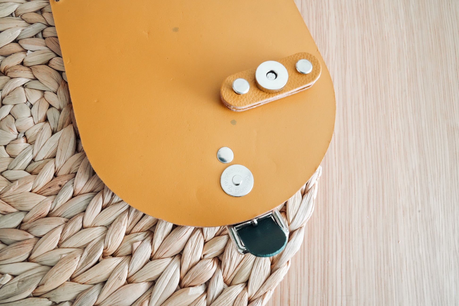 Small Leather Bag Flaps with Metal Snaps