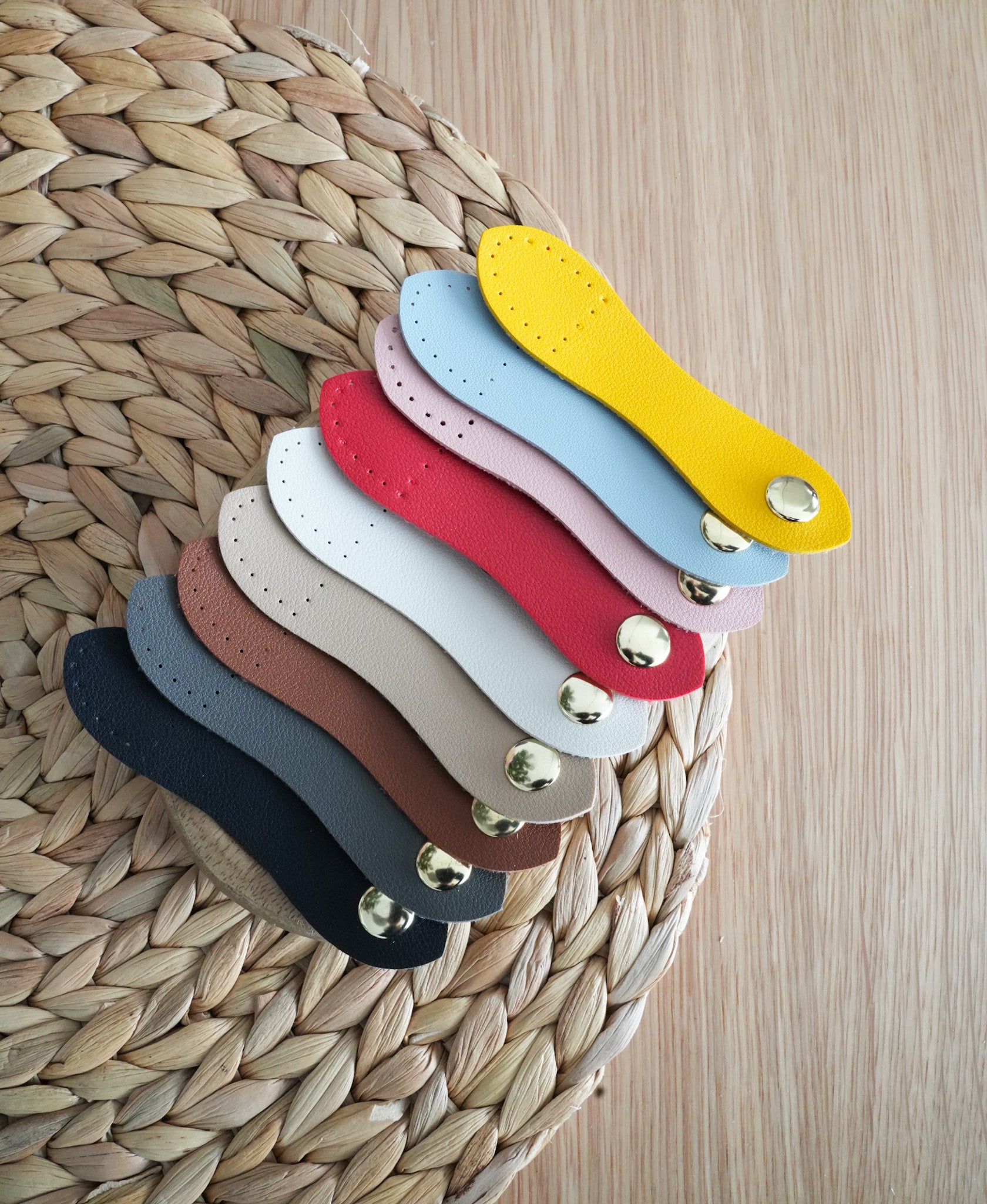 Medium Faux Leather Bag Closure Snaps with metal buckles