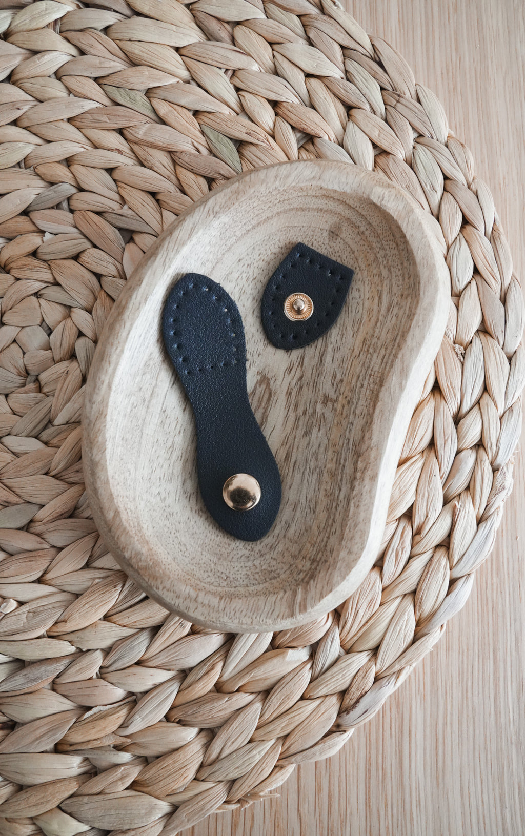 Small Faux Leather Bag Closure Snaps with metal buckles