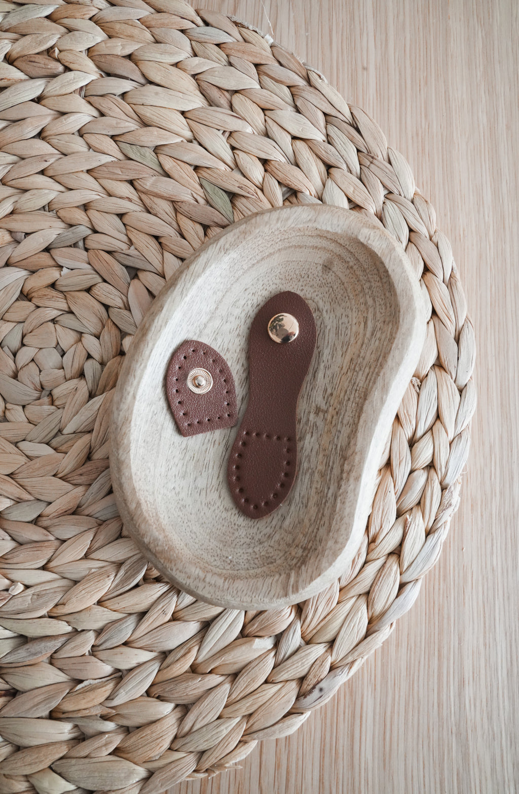 Small Faux Leather Bag Closure Snaps with metal buckles