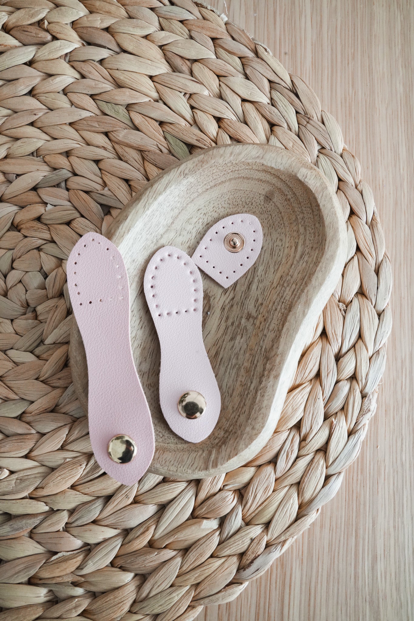 Small Faux Leather Bag Closure Snaps with metal buckles