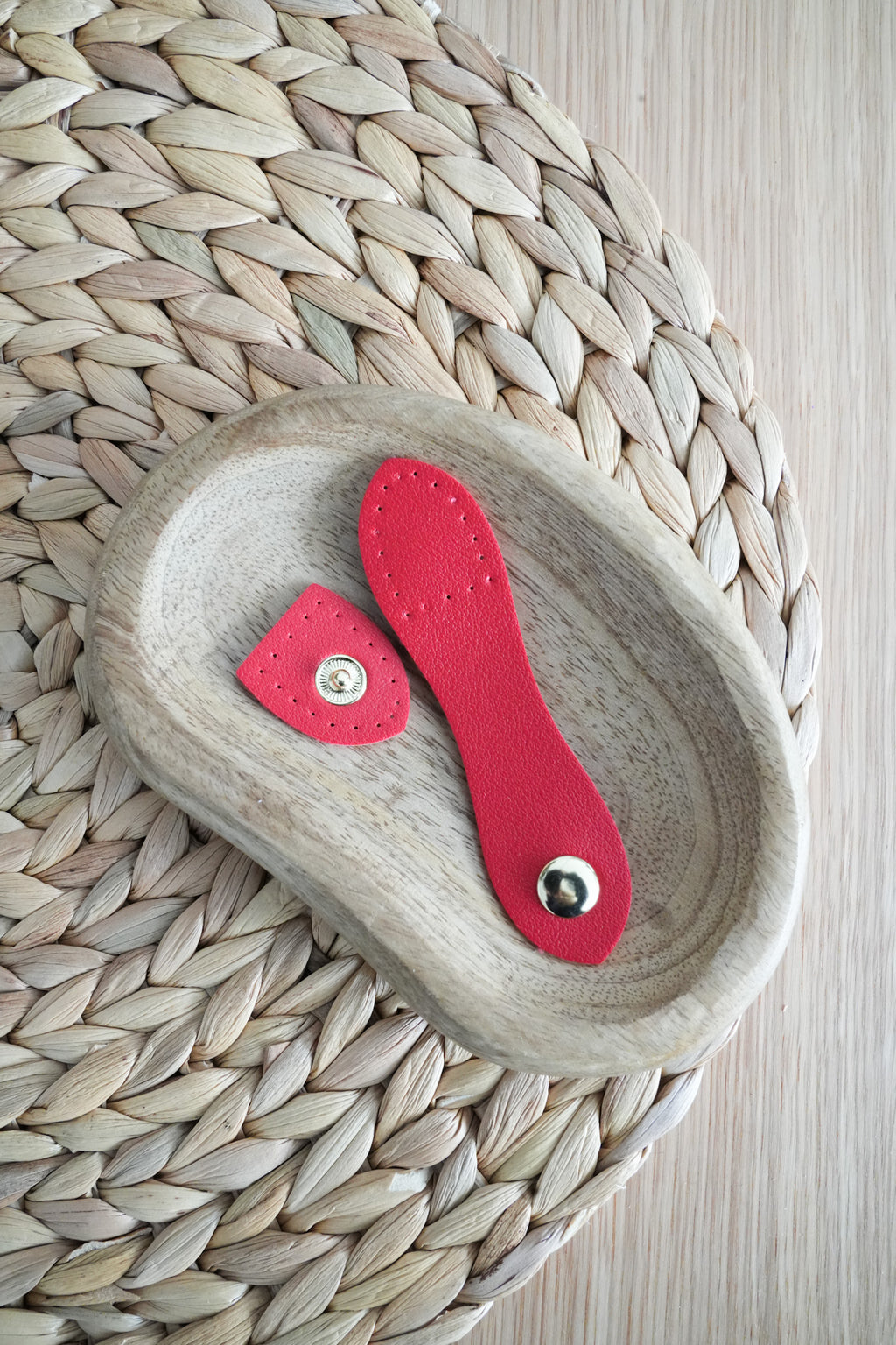 Medium Faux Leather Bag Closure Snaps with metal buckles