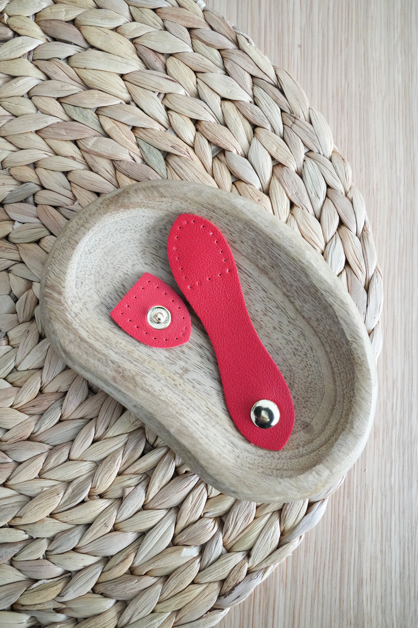 Medium Faux Leather Bag Closure Snaps with metal buckles