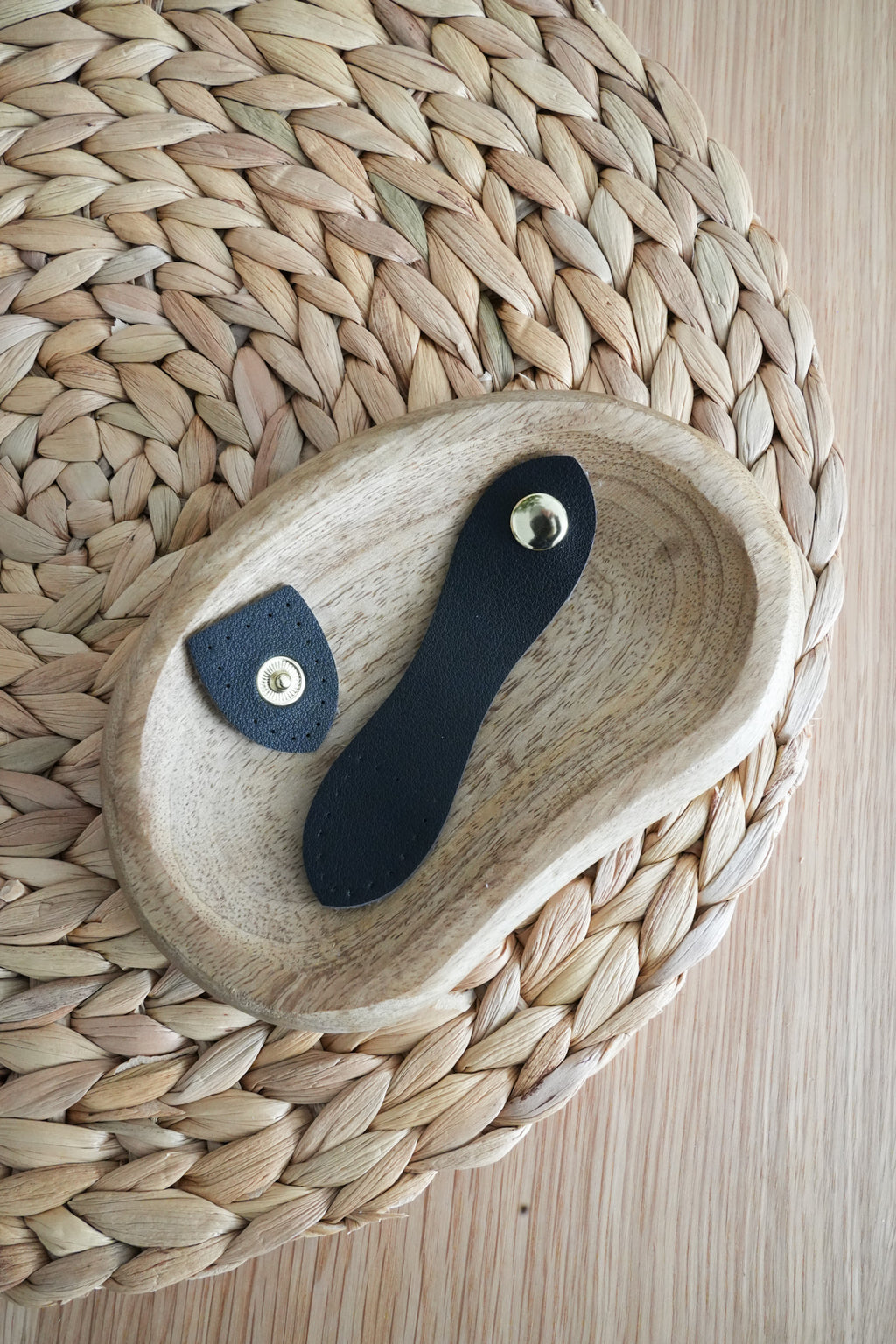 Medium Faux Leather Bag Closure Snaps with metal buckles