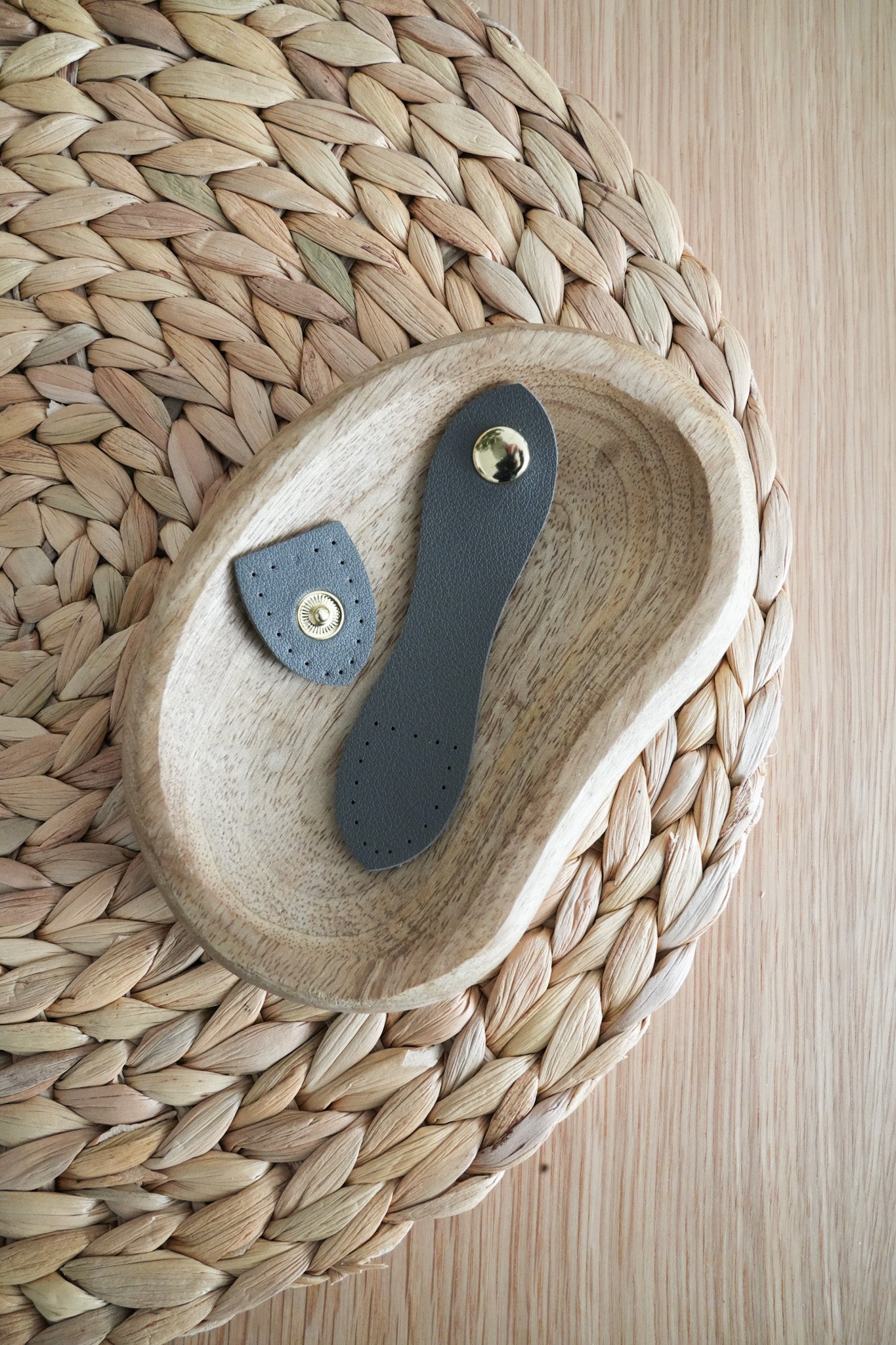 Medium Faux Leather Bag Closure Snaps with metal buckles