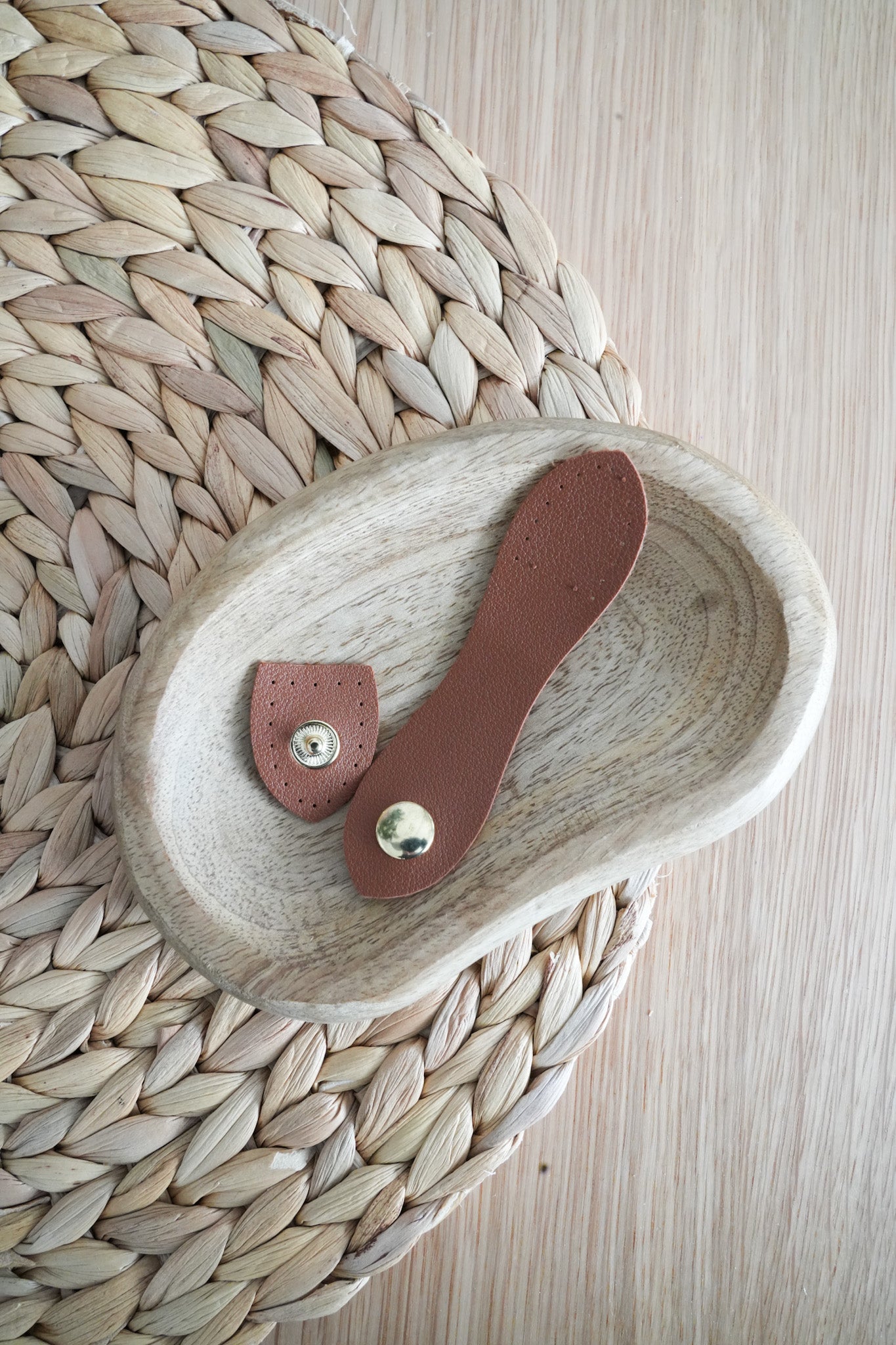 Medium Faux Leather Bag Closure Snaps with metal buckles