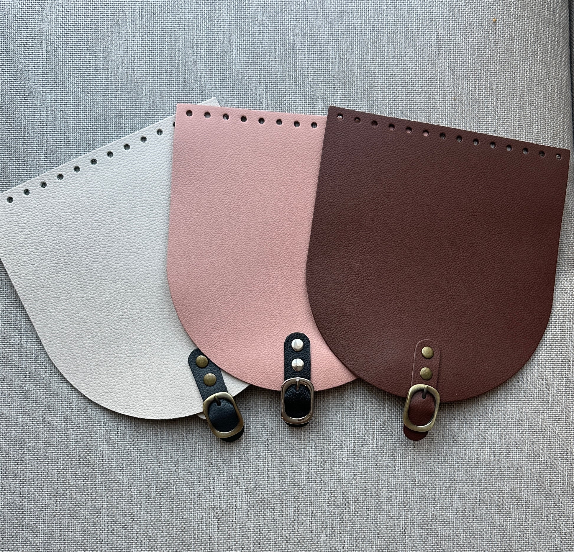 Large Premium Leather Bag Flaps with Magnetic Snaps