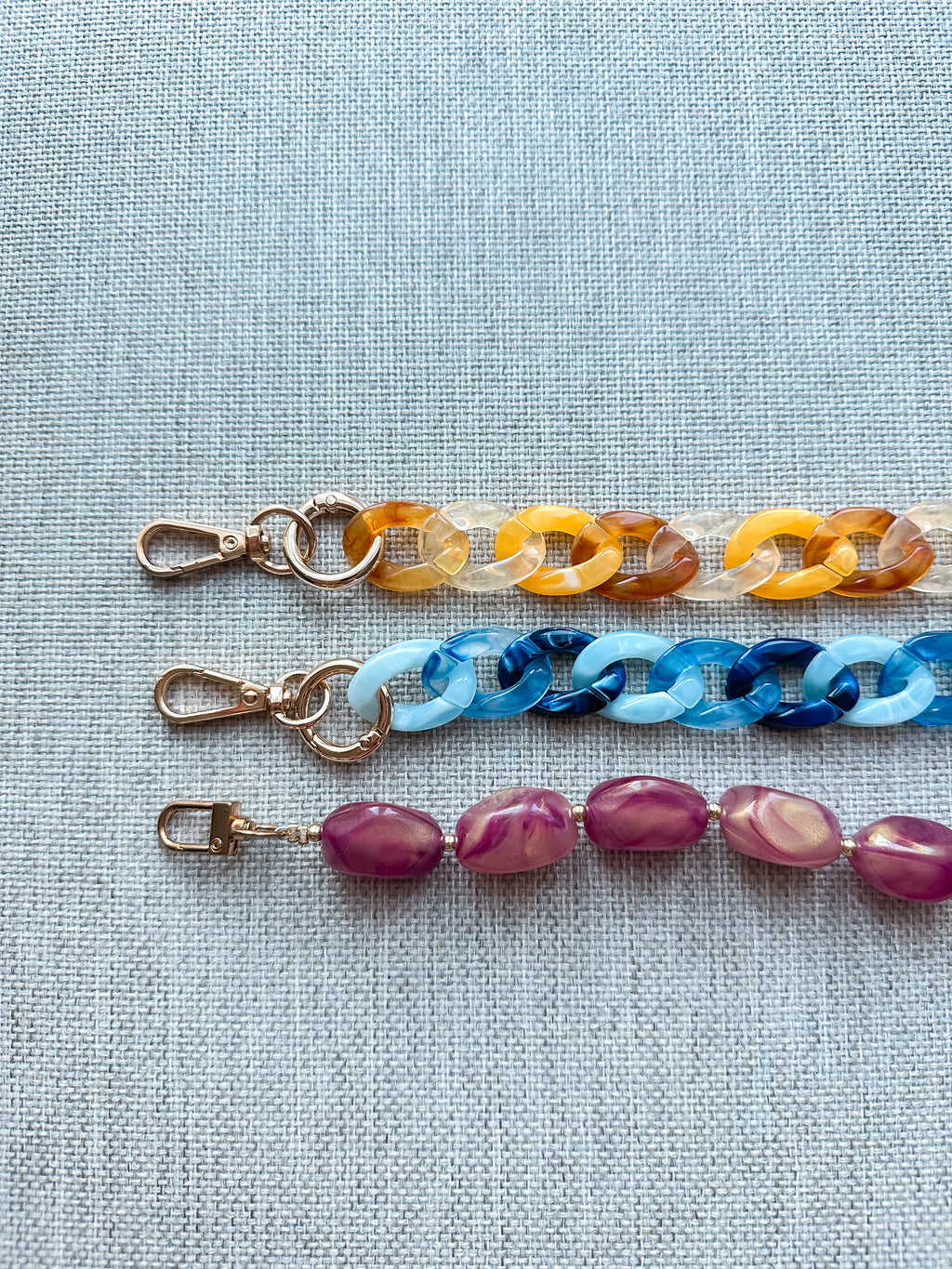 Decorative Bag Straps with Gold Clasps