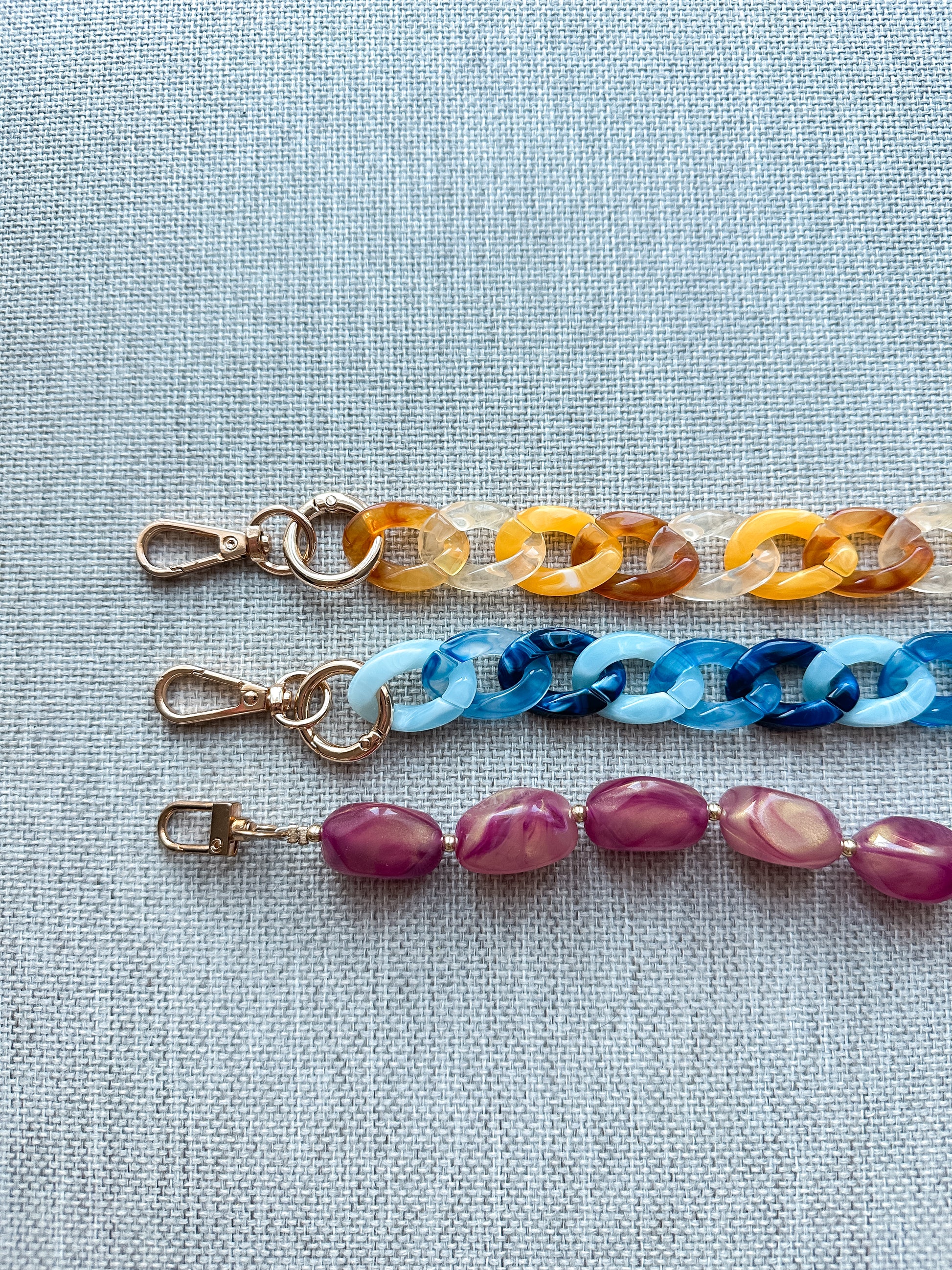 Decorative Bag Straps with Gold Clasps