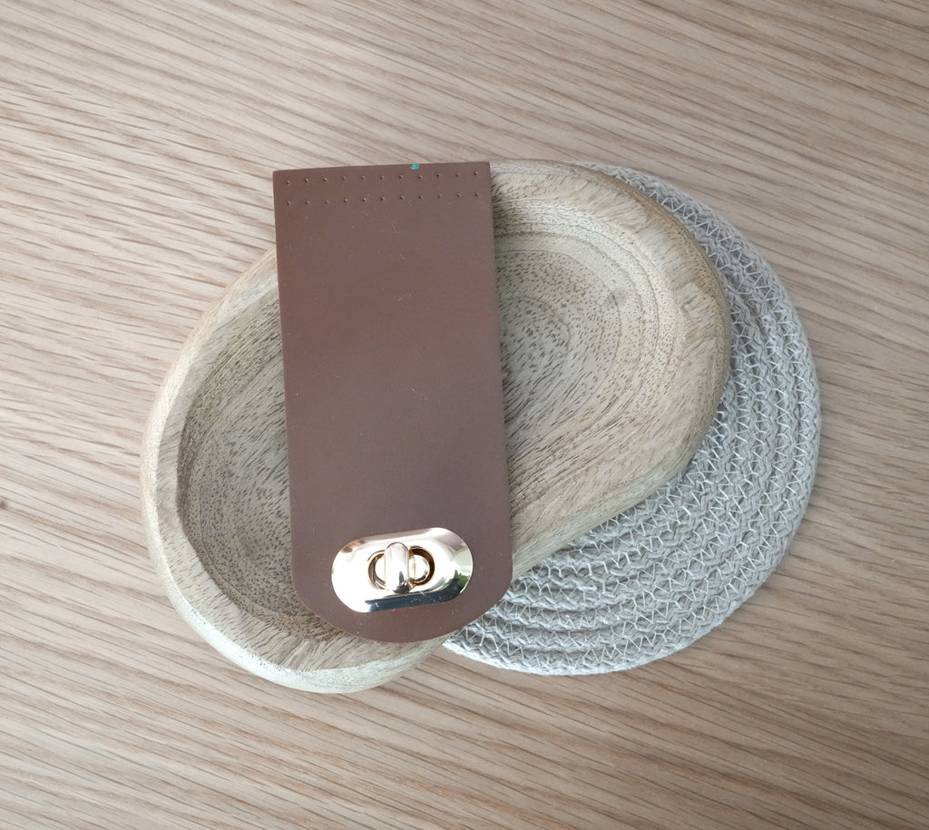 Small Faux Leather Bag Flap – Insert & Twist Lock Closure