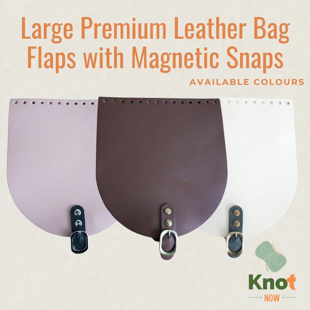 Large Premium Leather Bag Flaps with Magnetic Snaps