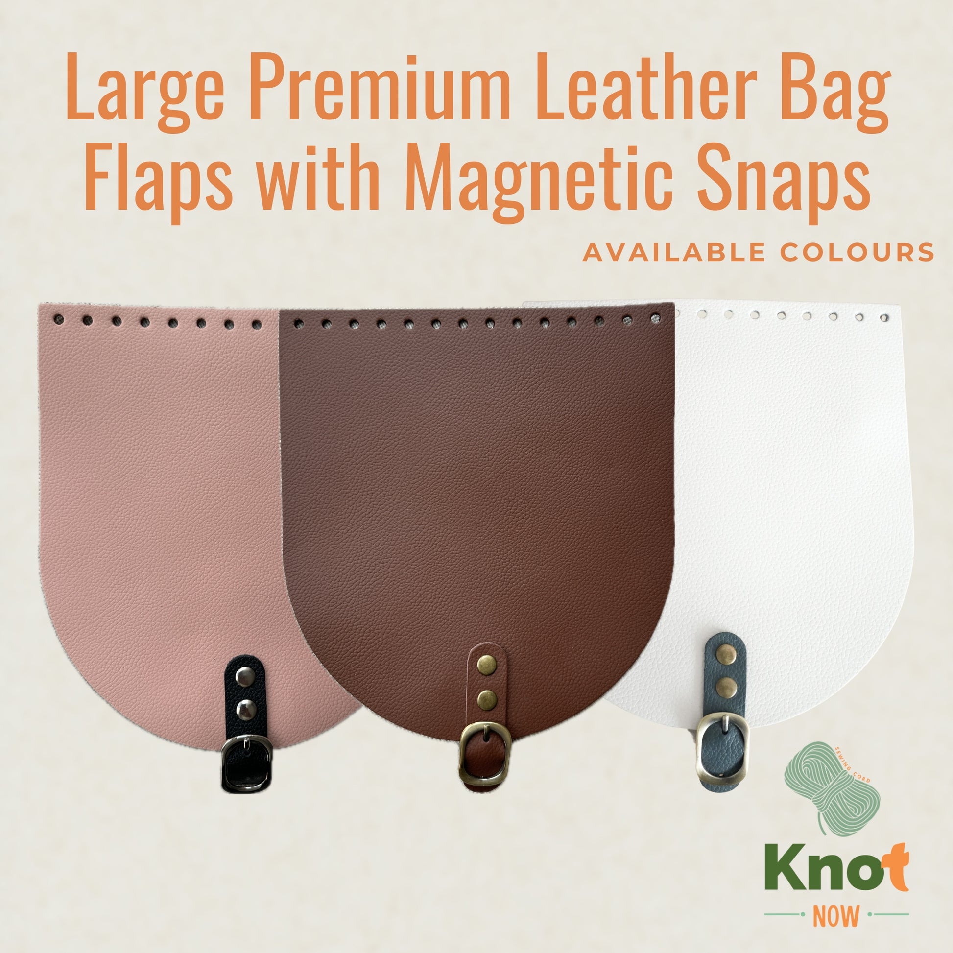 Large Premium Leather Bag Flaps with Magnetic Snaps