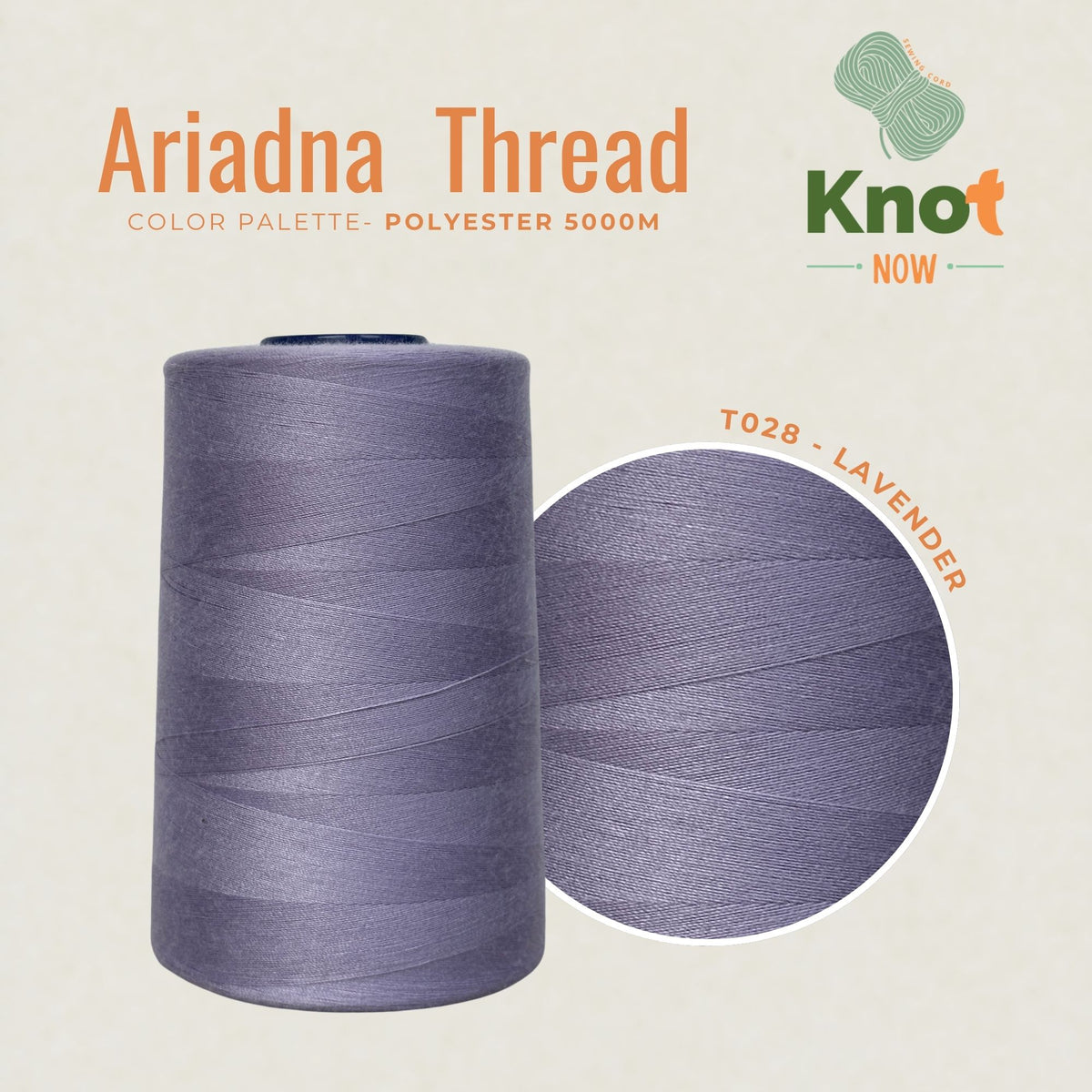 Ariadna Polyester Threads, 5000m threads, Lavender Threads