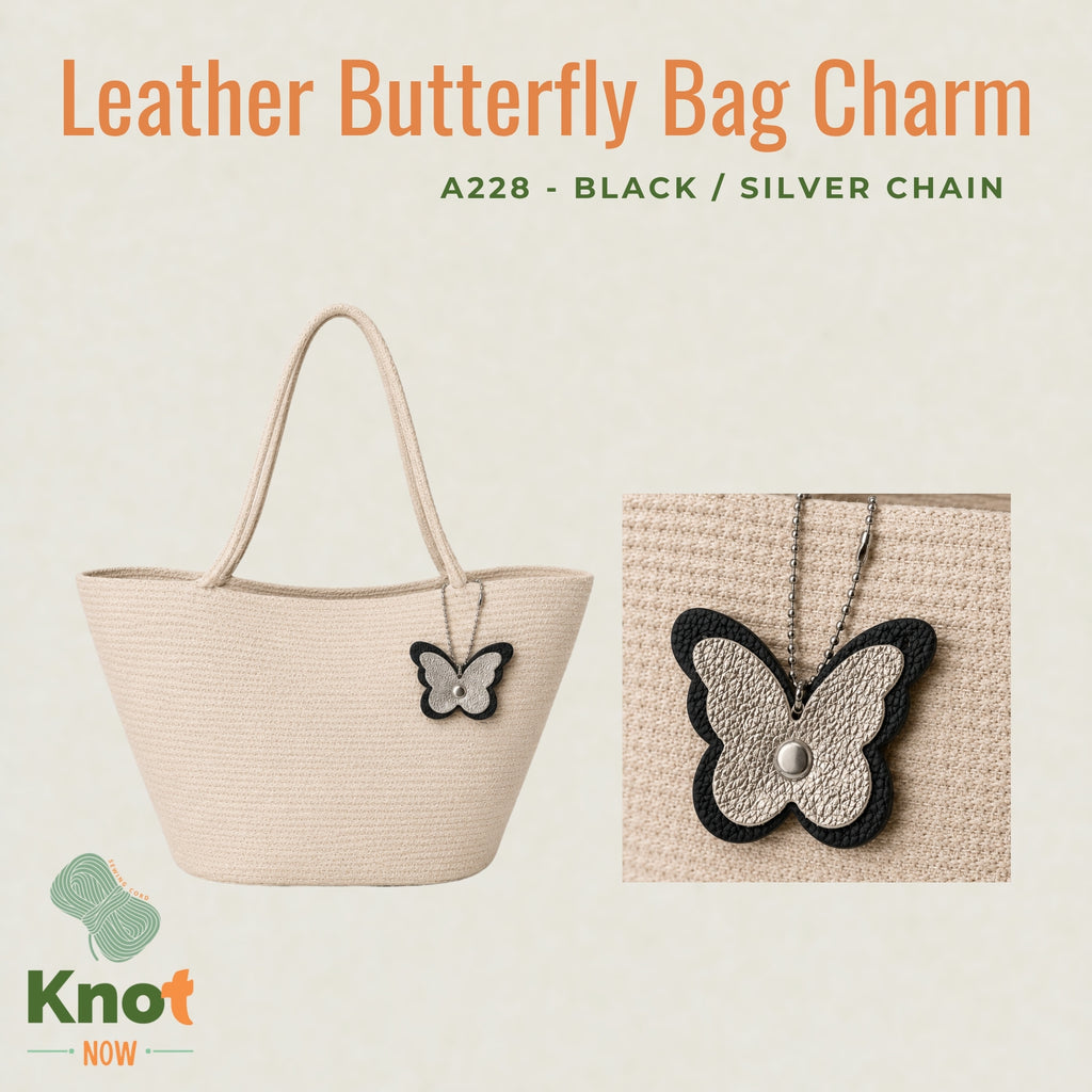 Leather Butterfly Bag Charm