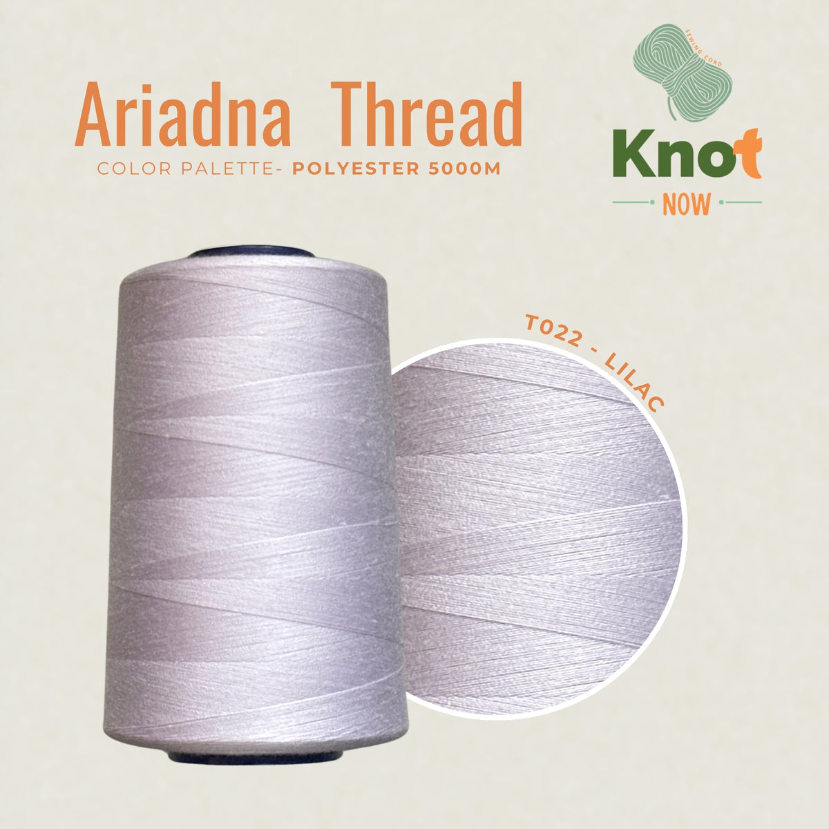 Ariadna Polyester Threads, 5000m threads, Lilac Threads