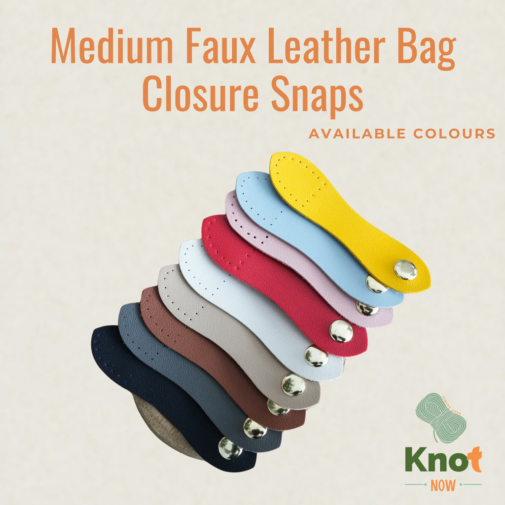 Medium Faux Leather Bag Closure Snaps with metal buckles