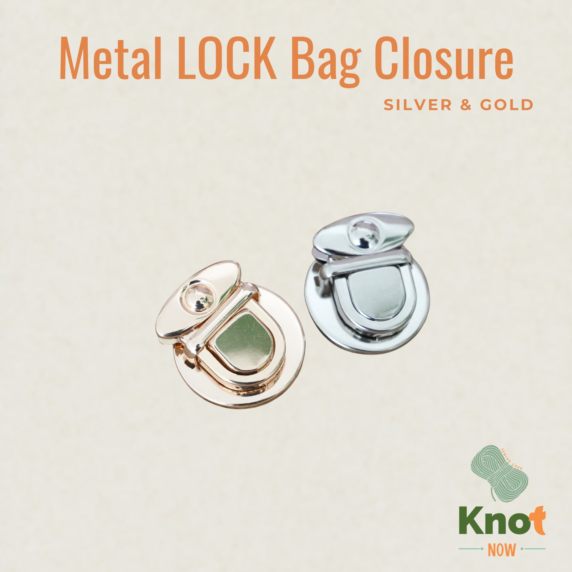 Metal LOCK Bag Closure – Buckle Catch Clasp | Silver & Gold