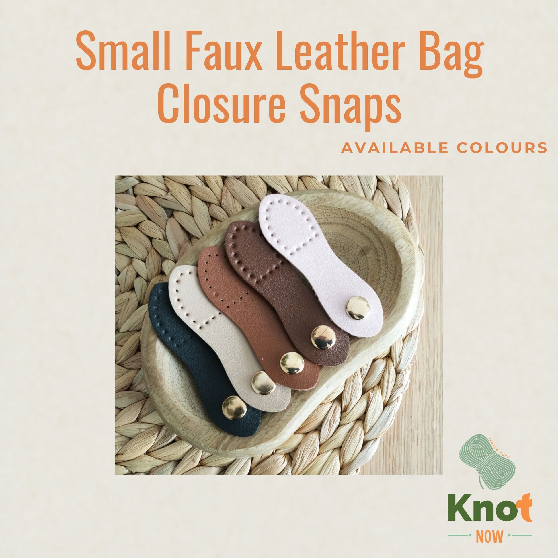 Small Faux Leather Bag Closure Snaps with metal buckles