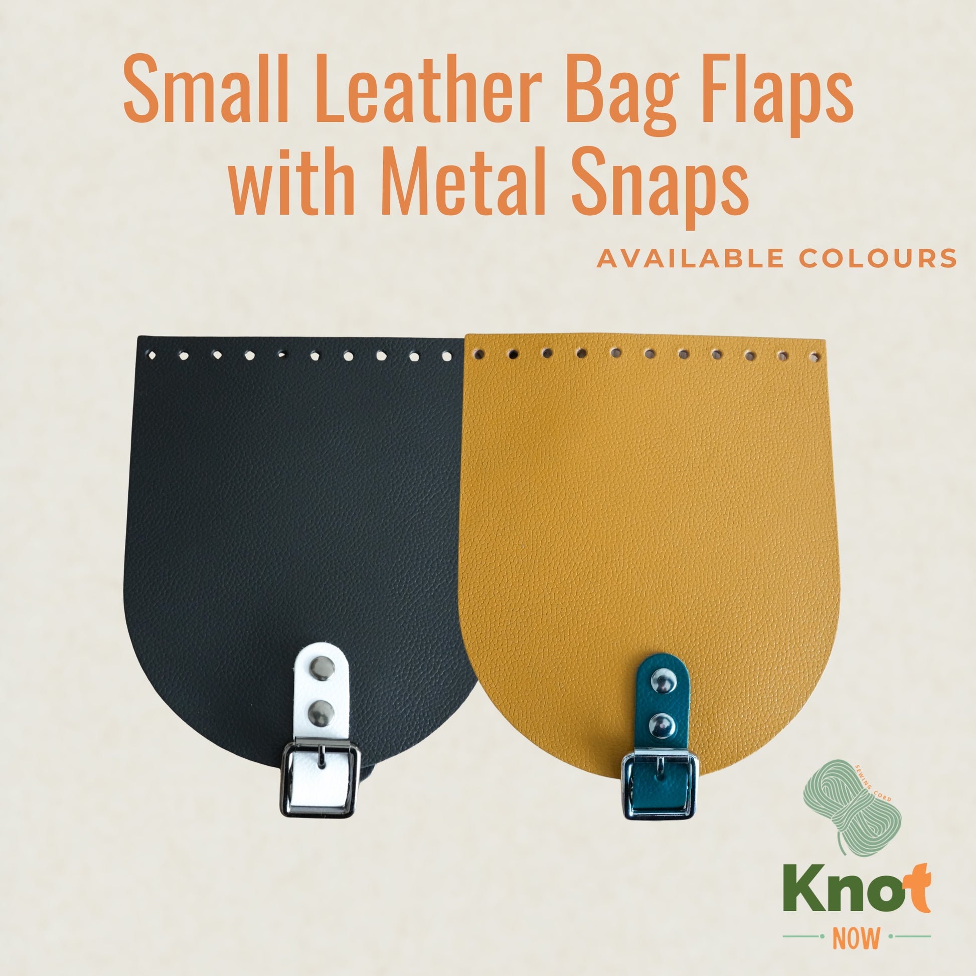 Small Leather Bag Flaps with Metal Snaps