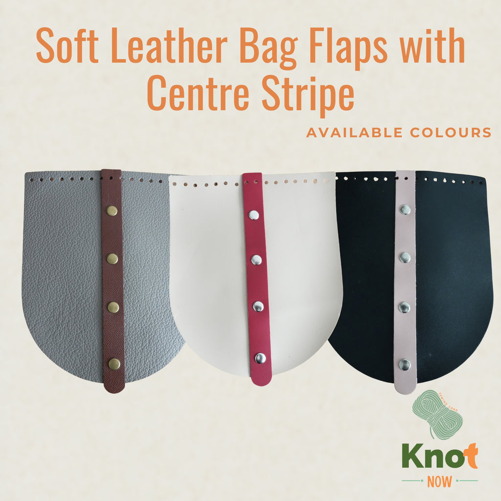 Soft Leather Bag Flaps with Centre Stripe