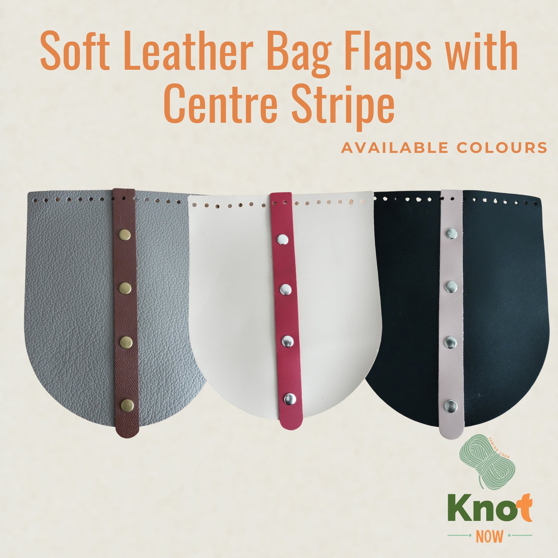 Soft Leather Bag Flaps with Centre Stripe