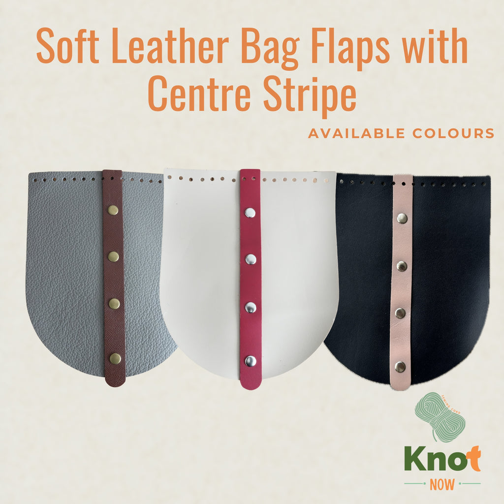 Soft Leather Bag Flaps with Centre Stripe