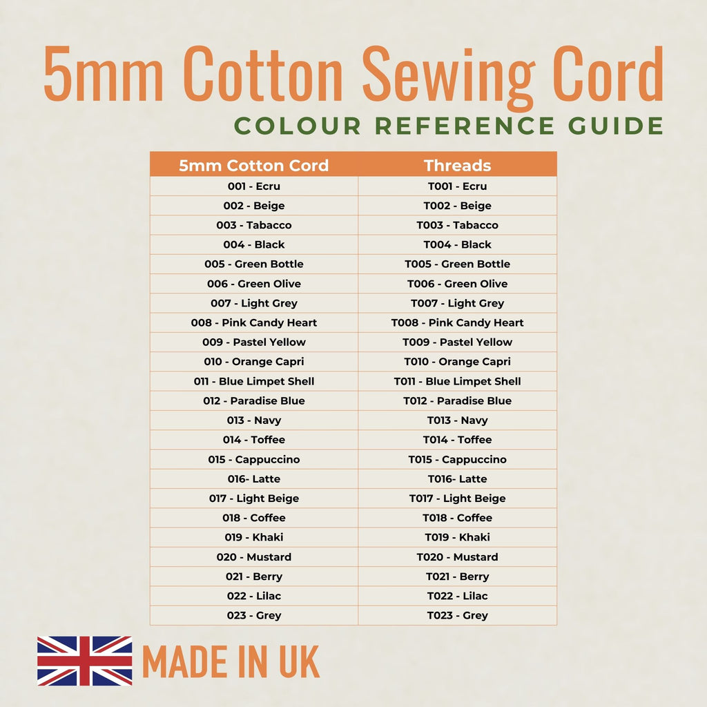 5mm Grey Cotton Sewing Cord
