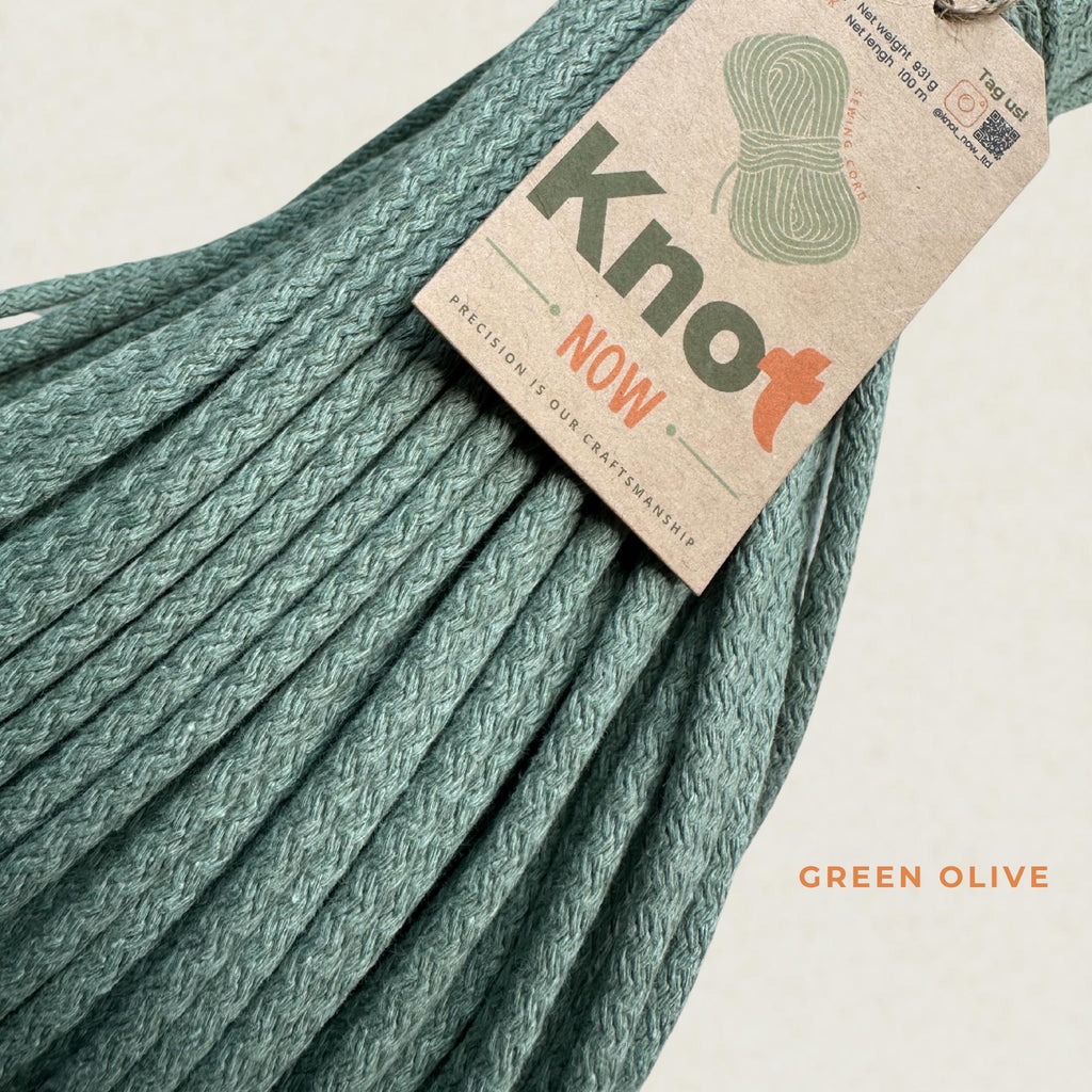 5mm Green Olive Cotton Sewing Cord
