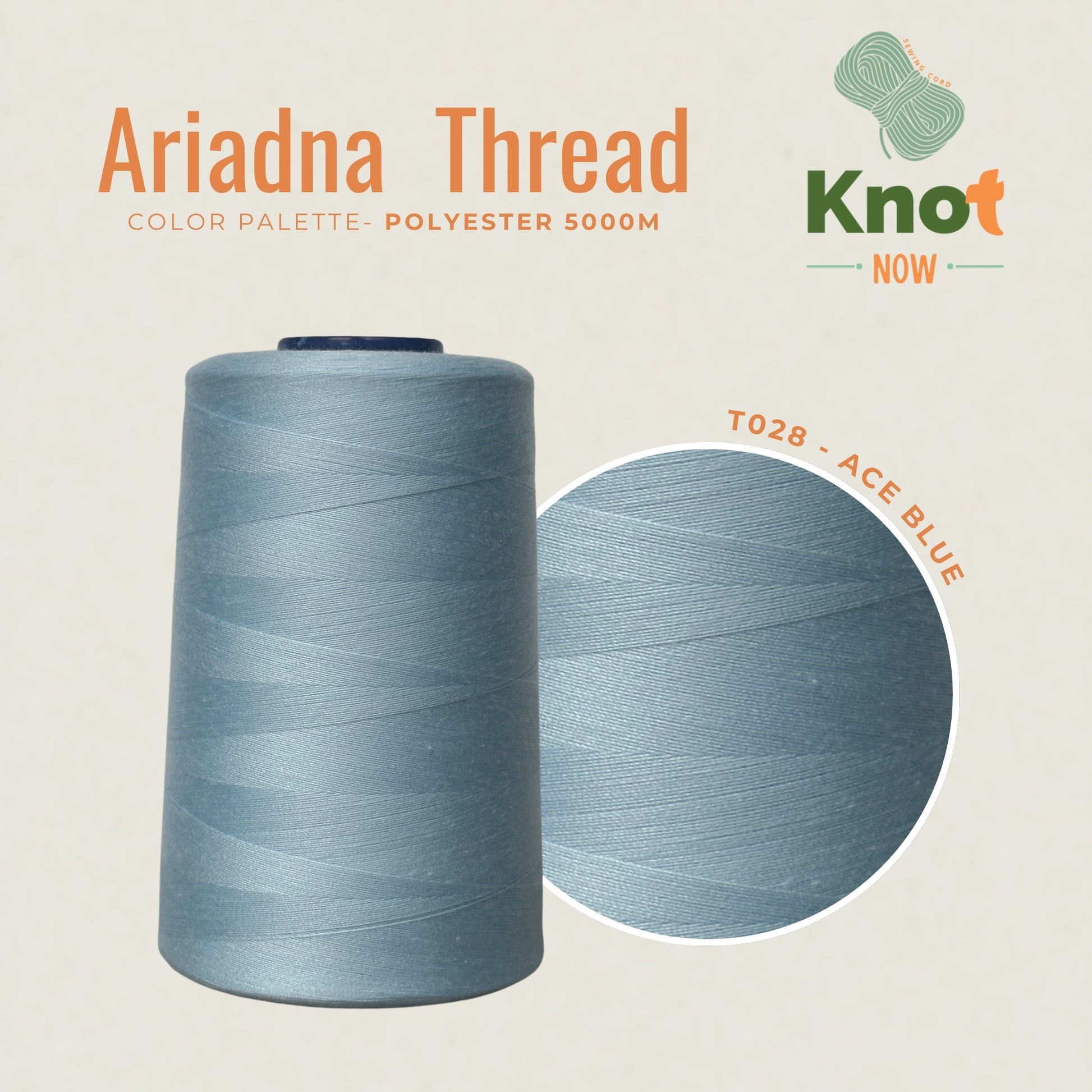 Ace Blue  Ariadna Polyester Thread 5000m | Strong Overlock & Sewing Thread