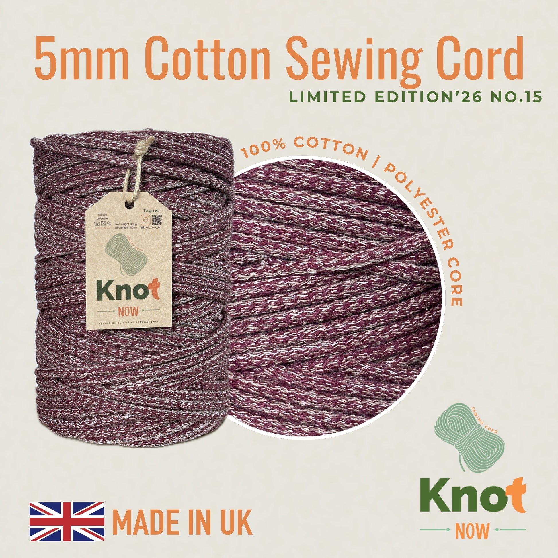 Limited Edition'26 no.15 5mm Cotton Sewing Cord