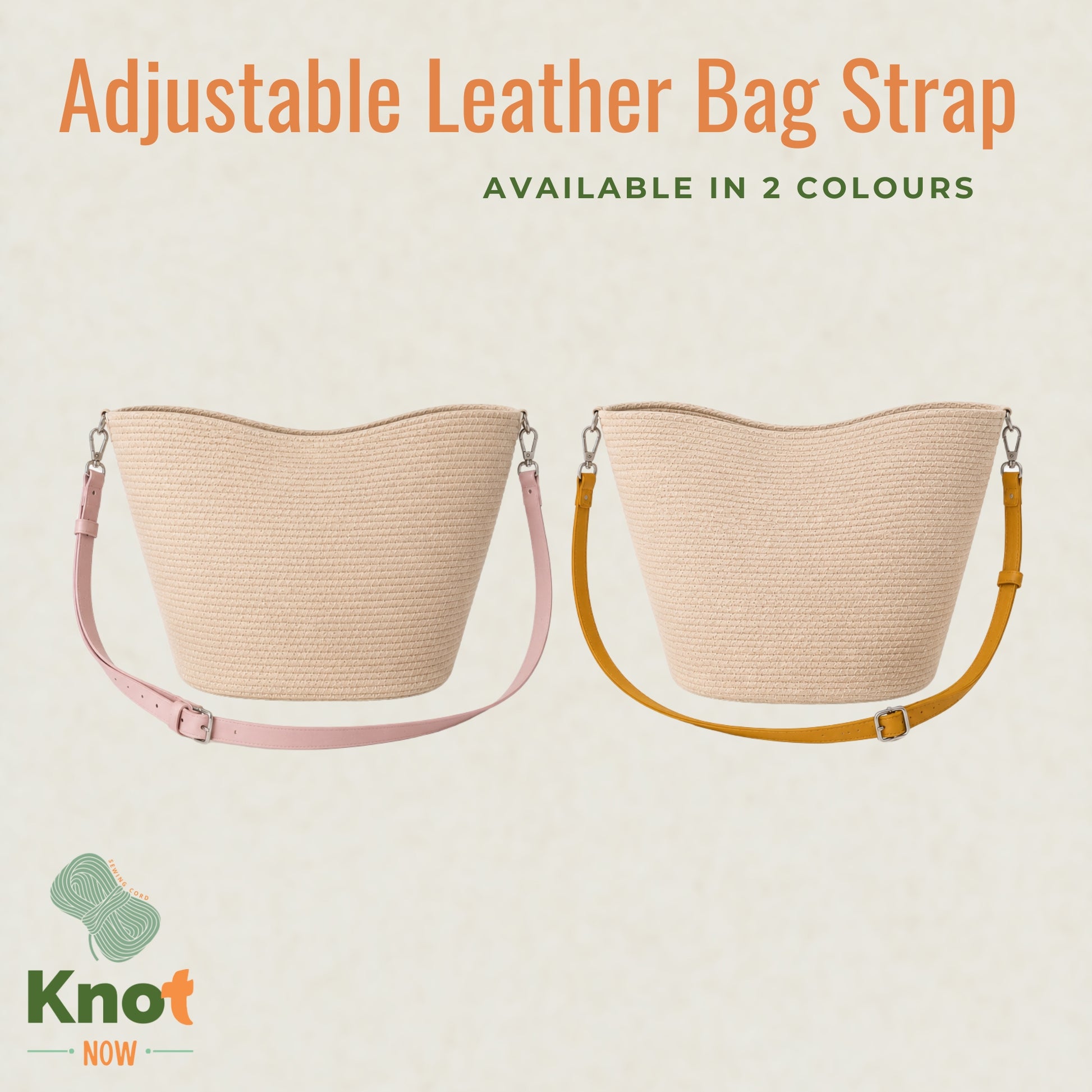Adjustable Leather Bag Strap – Silver Hardware